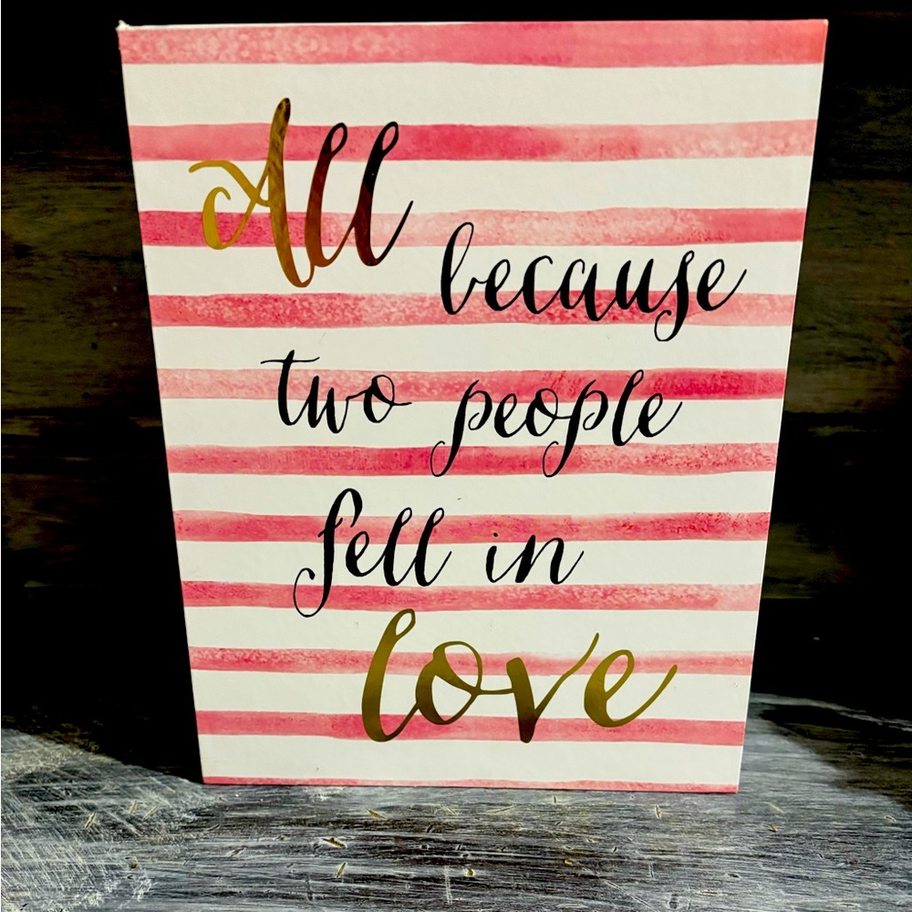 Striped Pink and Gold Wall Art Decor